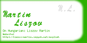 martin liszov business card